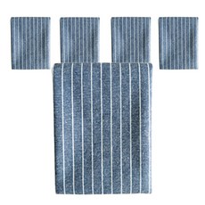 블럭마트 린넨 스트라이프 키친크로스 40 x 30 cm, 블루, 5개
