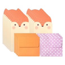 러블리 동물 친구 편지지 16p + 봉투 8p 세트, 여우(편지지),랜덤발송(봉투), 1세트