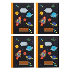 헬로우모리스 우주 10칸 노트 초등1-2, 혼합색상, 4개