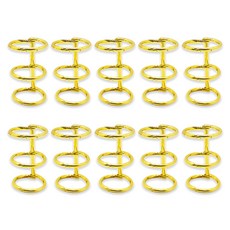 Cohimo 3 孔 Dakku 金屬活頁夾環 20 mm 4W139, 金色, 10入