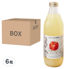 JA 相馬村 青森蘋果汁, 1000毫升 x 6本入, 果汁含有率99.9%, 1L, 6瓶