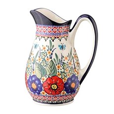 메종오브제 분즐라우 폴란드풍 도자기 물병 저그, 믹스가든, 1600ml, 1개