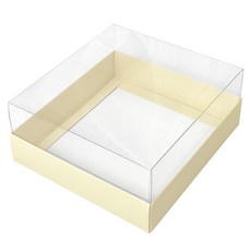 方盒餅乾包裝盒, Ivory, 10個