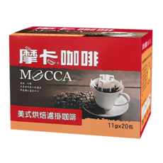 MOCCA 摩卡 美式烘焙濾掛咖啡, 11g, 20包, 1盒