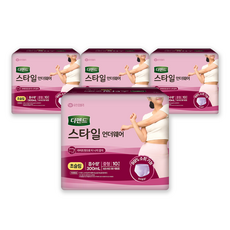 디펜드 여성용 스타일 언더웨어 성인기저귀 라이트핏 초슬림, 중형, 10매입, 4개