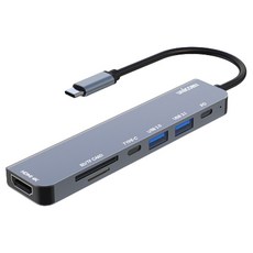 유니콘 7IN1 HDMI USB-C타입 멀티 허브 TCH-P40, 그레이, 3개