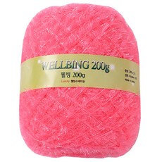 웰빙수세미 콘사 뜨개실 200g, 19 형광연핑크, 1개