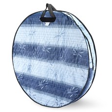 Namwon木工藝師 3層絎縫圓形桌布, 藍白混色