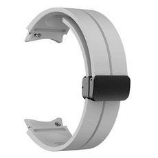 Gelsen Galaxy Watch 4/5/6專用束帶矽膠磁吸錶帶錶帶 曲線型 GDS7, GDS11 灰色, 20mm