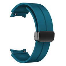 Gelsen Galaxy Watch 4/5/6專用束帶矽膠磁吸錶帶錶帶 曲線型 GDS7, GDS9 藍綠, 20mm