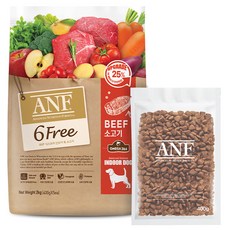 ANF 식스프리 인도어 독 건식사료, 소, 2kg, 1개 - anf