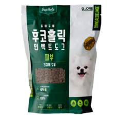 후코홀릭 강아지 인섹트도그 프리미엄 피부 사료, 1kg, 연어, 1개 - 화이트도그