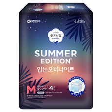 좋은느낌 썸머 입는 생리대 M, 오버나이트, 4개입, 1개