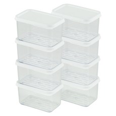 이지앤프리 스테커블 냉동실 정리 소분용기 165ml, 8개