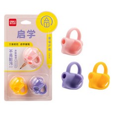 deLi 得力 握筆輔助器3件組 VC501, 粉色、紫色、黃色, 2組