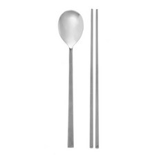 comet 不鏽鋼餐具組, 韓式扁筷 4雙 + 湯匙 4支, 1組
