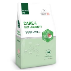 네츄럴랩 케어4 다이어트 면역 유기농 강아지 기능성사료, 2kg, 1개 - 다이어트사료