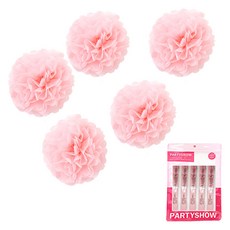 파티쇼 파티 꽃볼 플라워 모빌 장식 5p, 베이비핑크