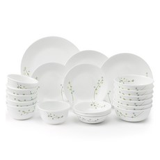 코렐 그린딜라이트 6인 한국형 베이직 식기 세트 21p, 혼합색상, 1세트, 공기 6p + 대접 6p + 앞접시 4p + 원형소접시 2p + 원형중접시 2p + 원형대접시