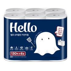 헬로 슈퍼클린 천연펄프 키친타월, 6개입, 1개
