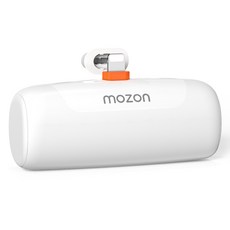 모즈온 PD 20W 고속 일체형 도킹형 미니 보조배터리 5000mAh 애플8핀, 화이트, SPE-PA5PD20W8P