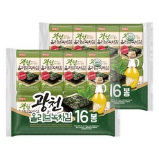 삼육김 광천 올리브녹차 도시락김 16p, 64g, 2개