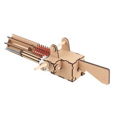 영공방 DIY 나무 모형 조립 키트 개틀링 장난감 고무줄 총 CM885, 1개
