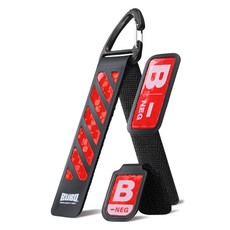 BUBO 機車騎士反光條鑰匙圈+血型反光標貼紙組, 1組, 紅色