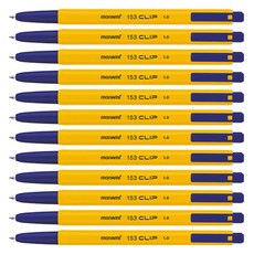 모나미 153 클립 볼펜 1.0mm, 청색, 12개
