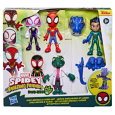 MARVEL SPIDEY AND HIS AMAZING FRIENDS 蜘蛛人與他的神奇朋友們 恐龍蛛網 恐龍英雄與蜥蜴人套裝公仔, 1盒