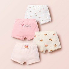 스타빈 여아용 캐릭터 사각팬티 4종 세트