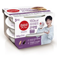 햇반 귀리흑미곤약밥, 150g, 3개