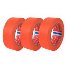 iQIHAN 칼라 마스킹 종이테이프 25mm x 15m, 오렌지, 3개