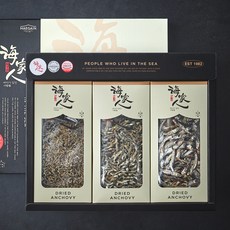 해가인 건멸치 3종 선물세트 세자대 690g + 쇼핑백, 1세트