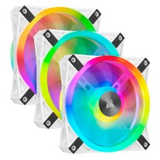 CORSAIR 海盜船 系統冷卻器 120mm iCUE QL120 RGB PWM 白色三風扇 附照明節點核心, iCUE QL120 RGB PWM 白色三風扇搭配照明節點核心, 白色, 3個