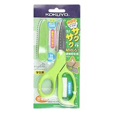 KOKUYO 國譽 Donga PMS 兒童 KOKUYO SAXA 飛帽剪刀 左手使用, 1個, 綠色