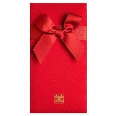 Maket Gamseong 紅色信封緞帶裝飾信封紅色紅色絲帶, 1個