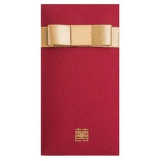 Maket Gamseong 紅色信封緞帶裝飾信封深紅色扁平絲帶, 1個