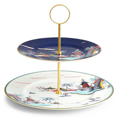 WEDGWOOD Wanderlust 2 層蛋糕架, 1個, 混色