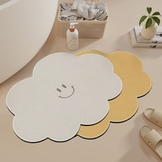 微笑雲矽藻土釋放墊 2件套, 灰色, 黃色