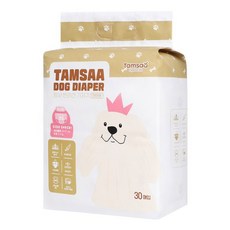 Tamsaa 寵物紙尿褲 母狗專用 XS 30片裝 - 強力SAP吸收體，柔軟舒適, 30片, 1包
