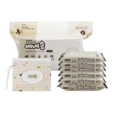 베베솜 순면 건티슈 10매 x 5p + 20매 + 100매 + 지퍼백 세트 2, 60g, 1세트