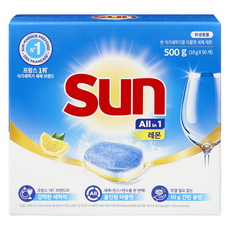 유니레버 썬 식기세척기용 타블렛 세제 레몬 50개입, 500g, 1개