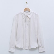 로엠 여성용 카라 핀턱 블라우스