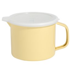 모다키친 인덕션 원형 핸들 캐니스터 법랑냄비 1.7L, 버터옐로우, 1개, 15cm