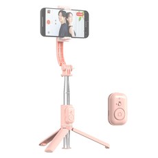 톡시 데일리 탈부착 스탠딩 홀더 스마트폰 셀카봉 삼각대 106cm, 핑크 + 화이트, 1개, C01