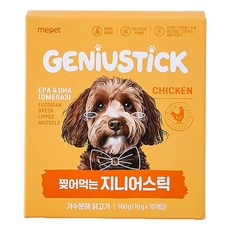 미펫 강아지 찢어먹는 지니어스틱 10p, 닭고기맛, 160g, 1개