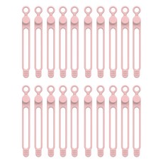 마다꾸미 실리콘 케이블타이 콘세트 선 라인 정리, 03 원형 핑크, 20개