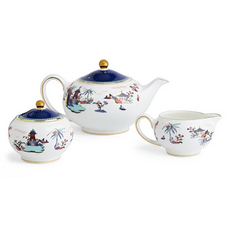 WEDGWOOD 旅遊癖藍塔套裝 3p, 1組, 茶壺+糖罐+奶精, 混色