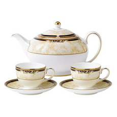 WEDGWOOD Konukopia茶具組 5入, 1組, 混色, 茶壺 + 杯子 2p + 茶碟 2p